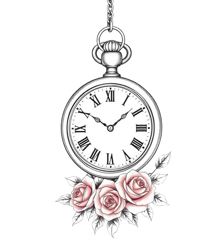 Vintage pocket watch with roses